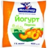 Йогурт питний МОЛОЧАР персик, 1%, 400 г